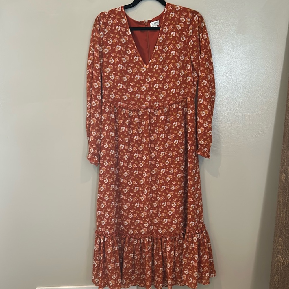 J Crew Floral Midi Dress